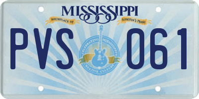 MS license plate PVS061