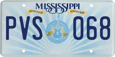MS license plate PVS068