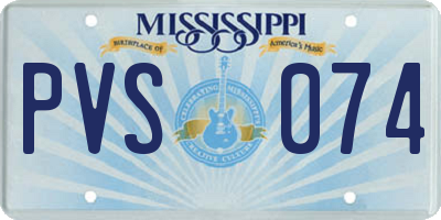 MS license plate PVS074