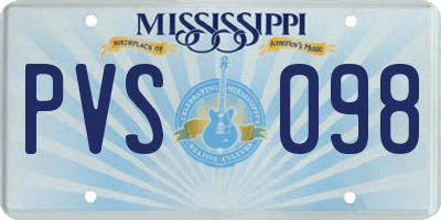 MS license plate PVS098