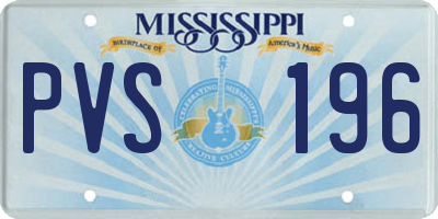 MS license plate PVS196