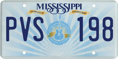 MS license plate PVS198