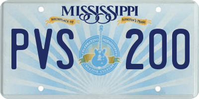 MS license plate PVS200