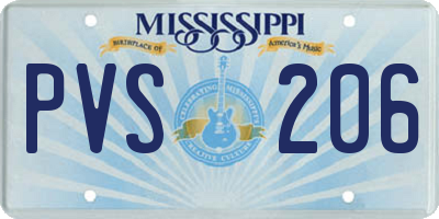 MS license plate PVS206