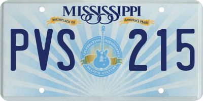 MS license plate PVS215
