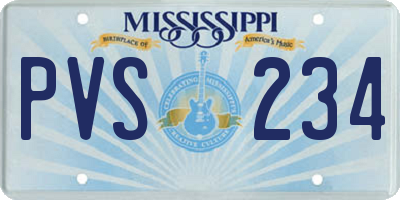 MS license plate PVS234
