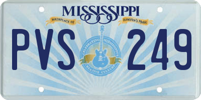 MS license plate PVS249