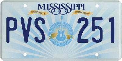 MS license plate PVS251