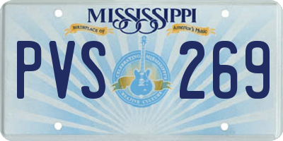 MS license plate PVS269