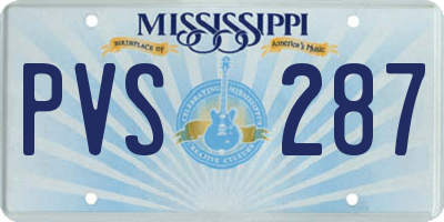 MS license plate PVS287