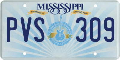 MS license plate PVS309