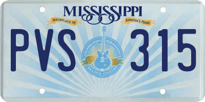 MS license plate PVS315