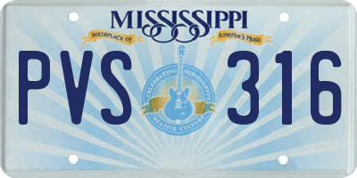MS license plate PVS316