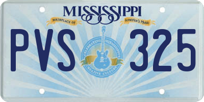 MS license plate PVS325