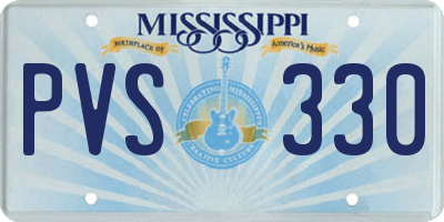 MS license plate PVS330