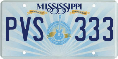 MS license plate PVS333