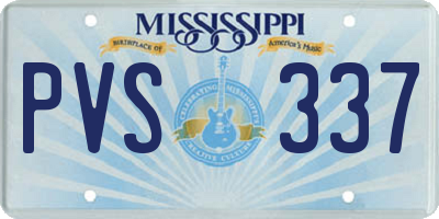 MS license plate PVS337