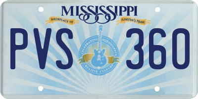 MS license plate PVS360