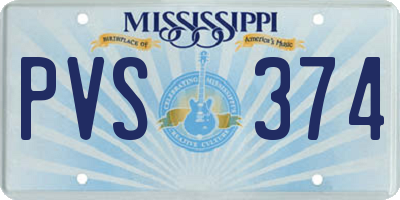 MS license plate PVS374