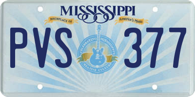 MS license plate PVS377