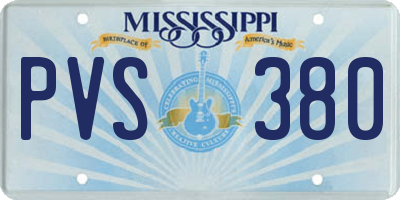 MS license plate PVS380