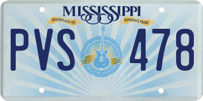 MS license plate PVS478