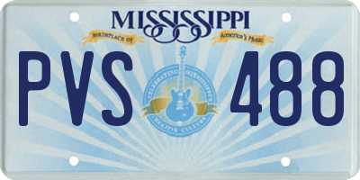 MS license plate PVS488