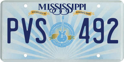 MS license plate PVS492