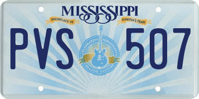 MS license plate PVS507