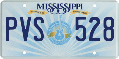 MS license plate PVS528