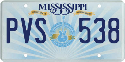 MS license plate PVS538