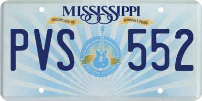 MS license plate PVS552