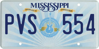 MS license plate PVS554