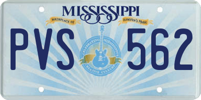 MS license plate PVS562