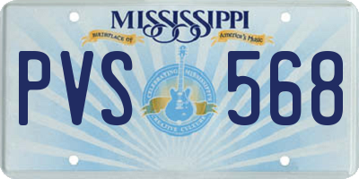 MS license plate PVS568