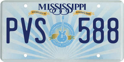 MS license plate PVS588