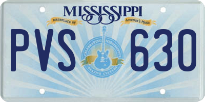 MS license plate PVS630