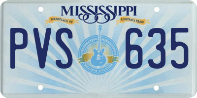 MS license plate PVS635
