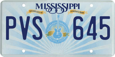 MS license plate PVS645