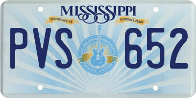 MS license plate PVS652