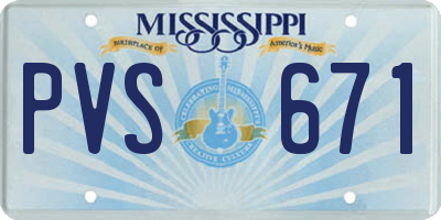 MS license plate PVS671