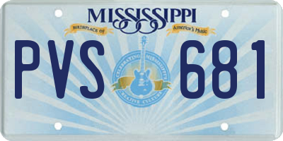 MS license plate PVS681