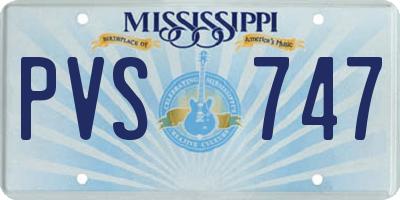 MS license plate PVS747