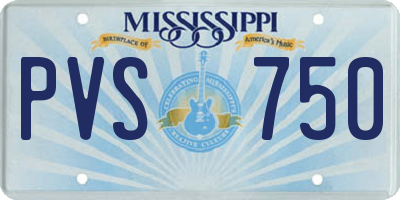 MS license plate PVS750