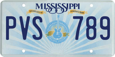 MS license plate PVS789