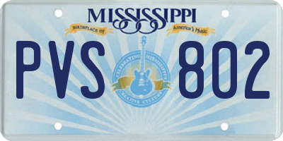MS license plate PVS802