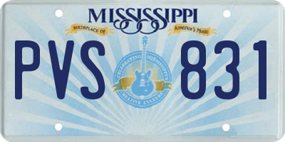 MS license plate PVS831