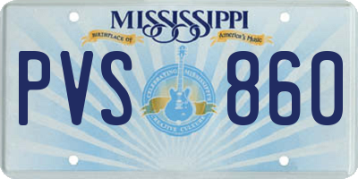 MS license plate PVS860