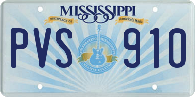 MS license plate PVS910