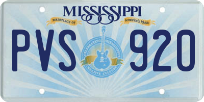 MS license plate PVS920